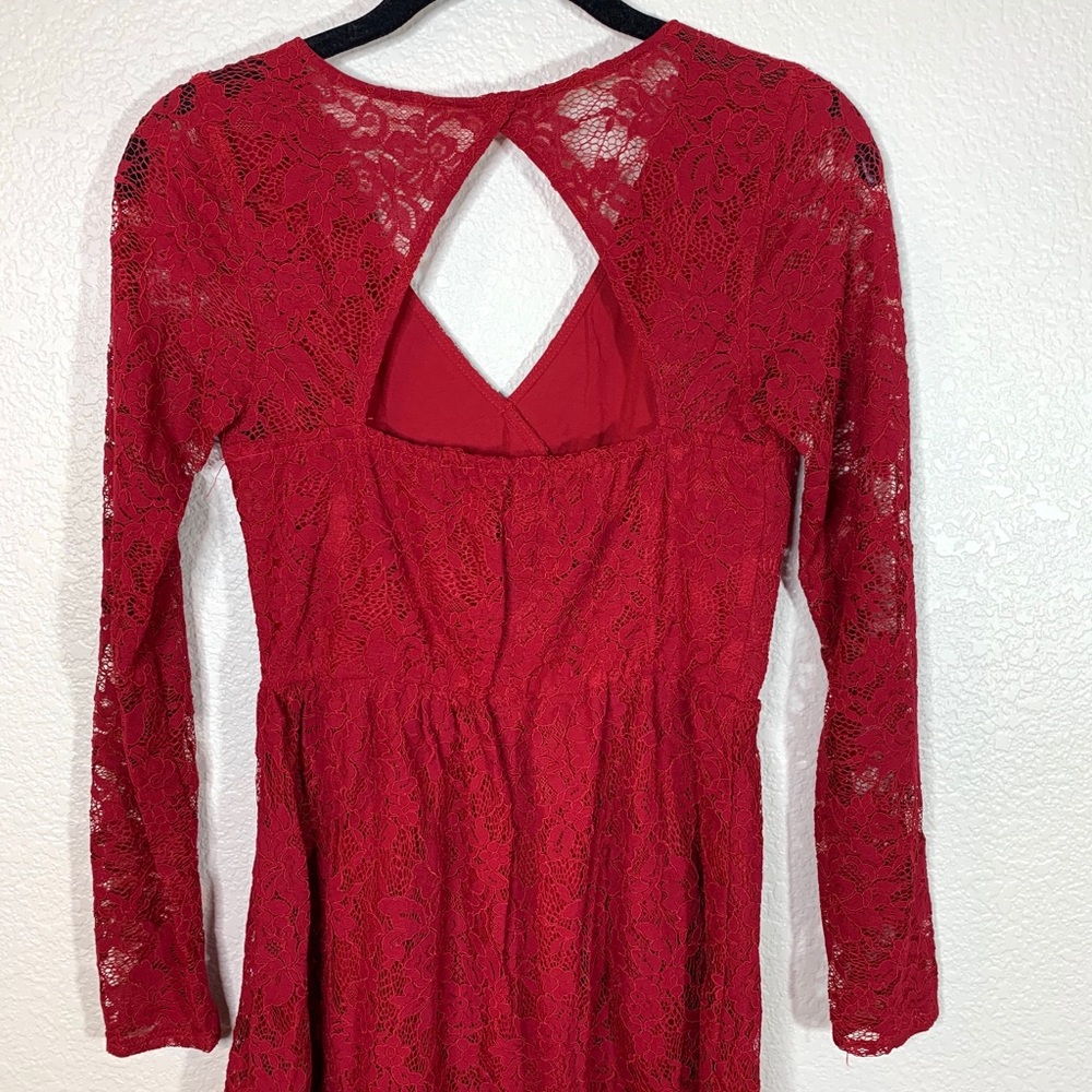 Abercrombie &Fitch Red Lace XXS Long Slee… - Picture 7 of 10